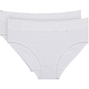 DIM - Coton Stretch Féminine - Slips - Wit - Katoen - Set van 2