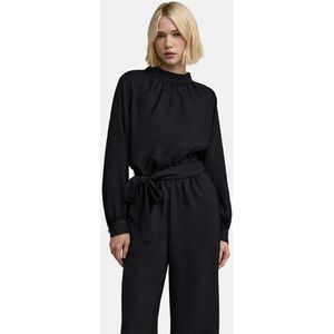 Lange jumpsuit, lange mouwen IKKS. Polyester materiaal. Maten 38 FR - 36 EU. Zwart kleur