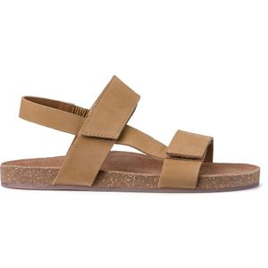 Sandalen in leer met klittenband LA REDOUTE COLLECTIONS. Leer materiaal. Maten 31. Beige kleur