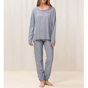 Lange pyjama TRIUMPH. Polyester materiaal. Maten 48 FR - 46 EU. Blauw kleur