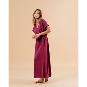 Lange jurk Maud GRACE AND MILA. Polyester materiaal. Maten XL. Violet kleur