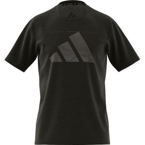 T-shirt voor training Essentials groot logo adidas Performance. Polyester materiaal. Maten XL. Zwart kleur