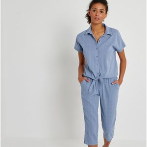 Pyjama in crêpe katoen LA REDOUTE COLLECTIONS. Katoen materiaal. Maten 48 FR - 46 EU. Blauw kleur