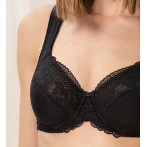 Omsluitend BH Modern lace+Cotton TRIUMPH. Polyamide materiaal. Maten 95E FR - 80E EU. Zwart kleur