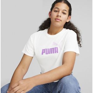 Cropped T-shirt met korte mouwen PUMA. Katoen materiaal. Maten 16 jaar - 162 cm. Wit kleur