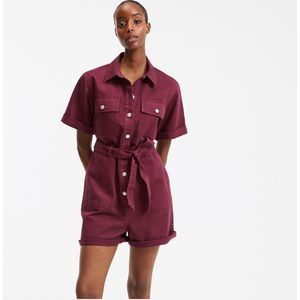 Combishort met korte mouwen LA REDOUTE COLLECTIONS. Katoen materiaal. Maten 42 FR - 40 EU. Rood kleur
