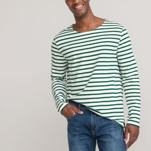 Marineshirt ronde hals, lange mouwen LA REDOUTE COLLECTIONS. Katoen materiaal. Maten XXL. Groen kleur