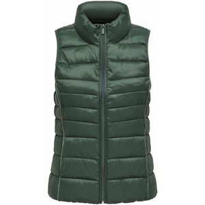 Korte bodywarmer ONLY. Polyamide materiaal. Maten S. Groen kleur