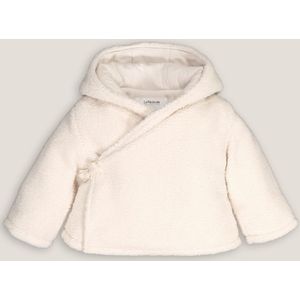 Warme jas met kap in sherpa LA REDOUTE COLLECTIONS. Imitatie bont materiaal. Maten 1 jaar - 74 cm. Beige kleur