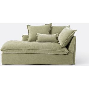 Longchair links mêlee polyester, Odna LA REDOUTE INTERIEURS. Mêlee polyester materiaal. Maten Longchair hoek links. Groen kleur