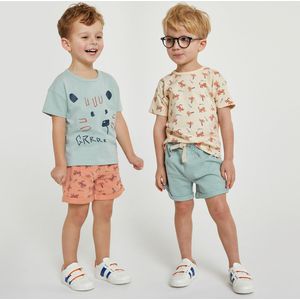 Set van 2 ensembles, T-shirts en shorts LA REDOUTE COLLECTIONS. Katoen materiaal. Maten 5 jaar - 108 cm. Multicolor kleur