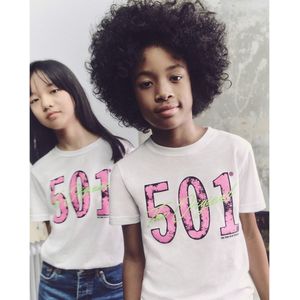 T-shirt met korte mouwen 501® Original LEVI'S KIDS. Katoen materiaal. Maten 12 jaar - 150 cm. Wit kleur