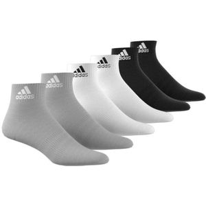 Set van 6 paar gematelasseerde sokken Sportswear adidas Performance. Katoen materiaal. Maten XL+. Zwart kleur