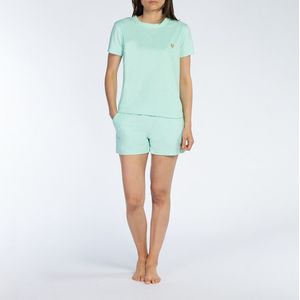 Pyjashort met korte mouwen, in badstof Pastel MELISSA BROWN. Polyester materiaal. Maten XL. Groen kleur