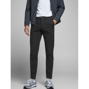 Chino slim broek Marco JACK & JONES. Katoen materiaal. Maten Maat 38 (US) - Lengte 32. Zwart kleur