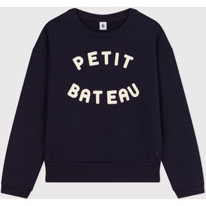 Sweater met ronde hals en logo PETIT BATEAU. Katoen materiaal. Maten S. Blauw kleur