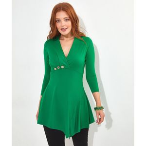 Blouse met wikkelhals JOE BROWNS. Viscose materiaal. Maten 36 FR - 34 EU. Groen kleur