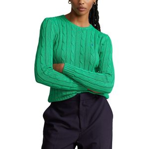 Trui in kabeltricot met ronde hals JULIANNA POLO RALPH LAUREN. Katoen materiaal. Maten M. Groen kleur