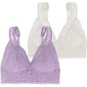 Set van 2 bralettes Lana DORINA. Polyamide materiaal. Maten L. Beige kleur