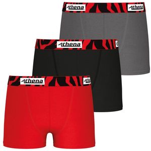 Set van 3 boxershorts ATHENA. Katoen materiaal. Maten 10 jaar - 138 cm. Rood kleur