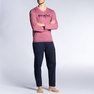 Lange pyjama met logo DANIEL HECHTER LINGERIE. Katoen materiaal. Maten XL. Rood kleur