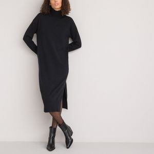 Coltrui-jurk, lange mouwen LA REDOUTE COLLECTIONS. Viscose materiaal. Maten XS. Zwart kleur