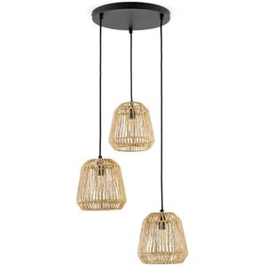 Clusterophanging van metaal en hennep, Yaku LA REDOUTE INTERIEURS. Metaal materiaal. Maten één maat. Beige kleur