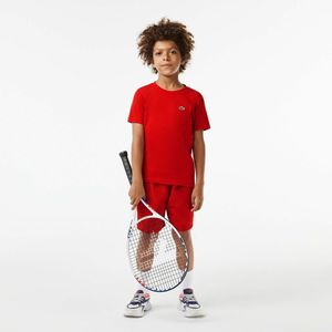 T-shirt met korte mouwen LACOSTE. Katoen materiaal. Maten 8 jaar - 126 cm. Rood kleur