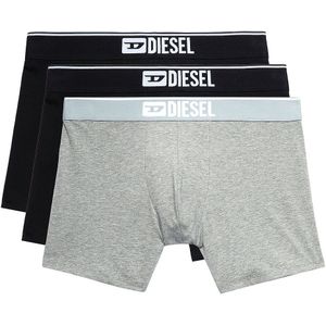 Set van 3 lange, effen boxershorts DIESEL. Katoen materiaal. Maten XL. Zwart kleur