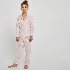 Pyjama met bloemenprint, grootvader stijl LA REDOUTE COLLECTIONS. Katoen materiaal. Maten 5 jaar - 108 cm. Roze kleur