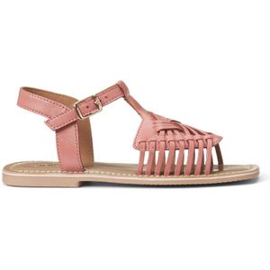 Sandalen in leer, vierkante top LA REDOUTE COLLECTIONS. Leer materiaal. Maten 33. Roze kleur