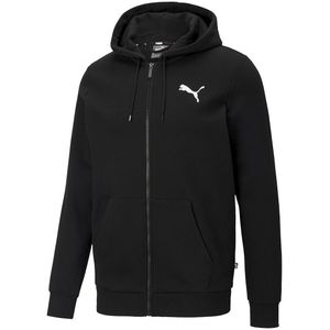 Zip-up hoodie klein logo essentiel PUMA. Katoen materiaal. Maten S. Zwart kleur