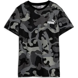 T-shirt met korte mouwen, camouflageprint PUMA. Katoen materiaal. Maten 8 jaar - 126 cm. Zwart kleur