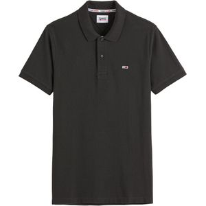 Polo slim in piquétricot Placket TOMMY JEANS. Katoen materiaal. Maten XS. Zwart kleur