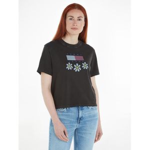 T-shirt, recht model met korte mouwen TOMMY JEANS. Katoen materiaal. Maten M. Zwart kleur