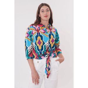 Bedrukte blouse Rex DERHY. Viscose materiaal. Maten S. Multicolor kleur