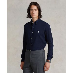 Recht hemd in piquétricot POLO RALPH LAUREN. Katoen materiaal. Maten S. Blauw kleur