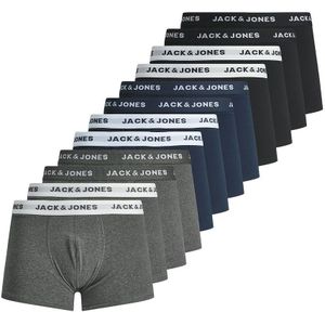 Set van 12 effen boxershorts JACK & JONES. Katoen materiaal. Maten M. Multicolor kleur