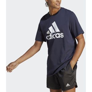 T-shirt in jersey Essentials groot logo ADIDAS SPORTSWEAR. Katoen materiaal. Maten XL. Blauw kleur