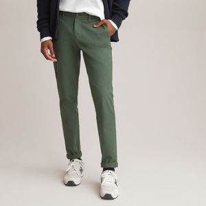 Chino broek, slim snit LA REDOUTE COLLECTIONS. Katoen materiaal. Maten 48 FR - 52 EU. Groen kleur