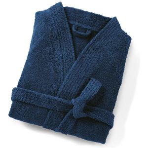 Badjas in badstof, kimono kraag, 450g/m², Haxel LA REDOUTE INTERIEURS.  materiaal. Maten 42/44. Blauw kleur