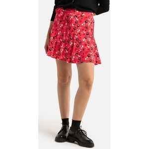 Kort, wijd uitlopende rok met print ICODE. Viscose materiaal. Maten 38 FR - 36 EU. Rood kleur