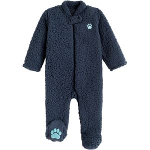 Pyjama in wollen fleece LA REDOUTE COLLECTIONS. Polyester materiaal. Maten 0 mnd - 50 cm. Blauw kleur