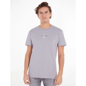 T-shirt met ronde hals en korte mouwen, mono logo CALVIN KLEIN JEANS. Katoen materiaal. Maten S. Violet kleur