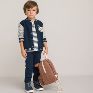 Sweater met drukknoopsluiting, Teddy spirit in molton LA REDOUTE COLLECTIONS. Geruwd molton materiaal. Maten 4 jaar - 102 cm. Blauw kleur