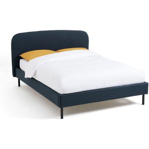 Opgevuld bed met bedbodem, Conto LA REDOUTE INTERIEURS. Stof materiaal. Maten 160 x 200 cm. Blauw kleur