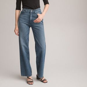 Wijde jeans met hoge taille LA REDOUTE COLLECTIONS. Denim materiaal. Maten 52 FR - 50 EU. Blauw kleur