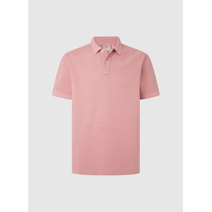 Polo met korte mouwen en geborduurd logo PEPE JEANS. Katoen materiaal. Maten XL. Roze kleur