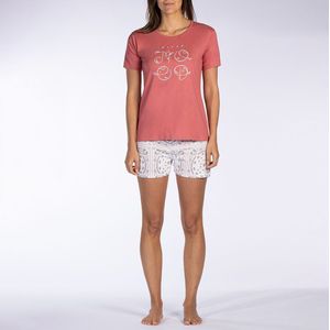 Pyjashort met korte mouwen in jersey MELISSA BROWN. Katoen materiaal. Maten L. Rood kleur