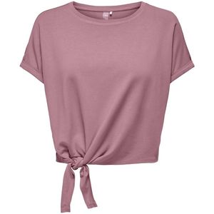 T-shirt met strikdetail Jab ONLY PLAY. Viscose materiaal. Maten M. Roze kleur
